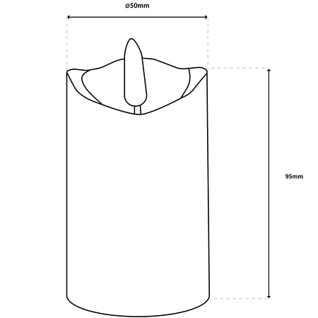 Elektrická náplň LED svíčka s efektem plamene 9,5 cm