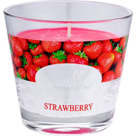 Dekorativní vonná svíčka ve skle Jahoda