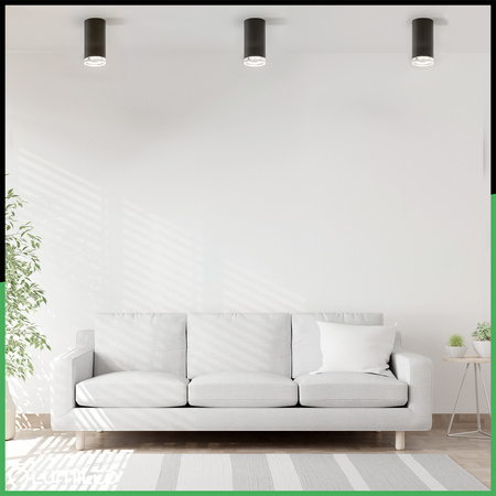 LED reflektorové stropní svítidlo Spot Tuba GU10 IP44 ADERO Black Lumiled