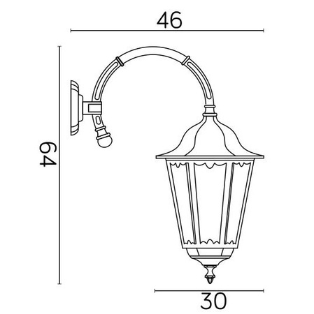 Venkovní zahradní fasádní svítidlo LED Retro Maxi K 3012/1/BD E27 Su-Ma