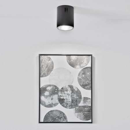 Povrchové svítidlo E27, TUBA SPOT Stálá Kulatá Černá APUS 10 LUMILED