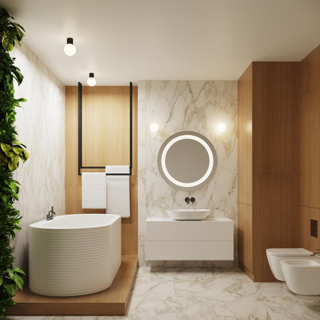 Stropní svítidlo pro povrchovou montáž do koupelny G9 Round Black Modern Matte IP44 Halo Sollux