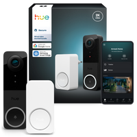 Chytrý videozvonek s IP kamerou 2K QHD 1440p CMOS Black SMART Zigbee WiFi zvonek + bílý gong Bezpečný přijímač Philips HUE