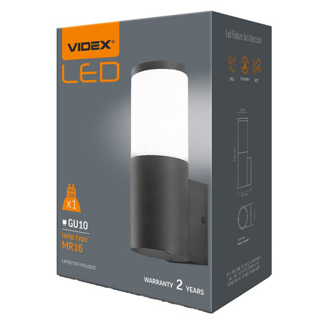 Zahradní nástěnná lampa Venkovní fasádní lampa IP54 GU10 Grey Videx