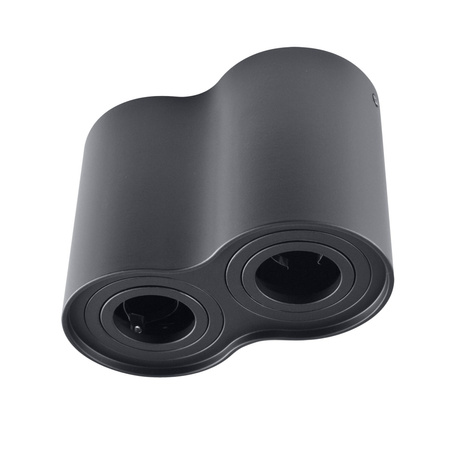 Stropní přisazené svítidlo Hadar R2 2xGU10. pojízdné. kulaté. černé