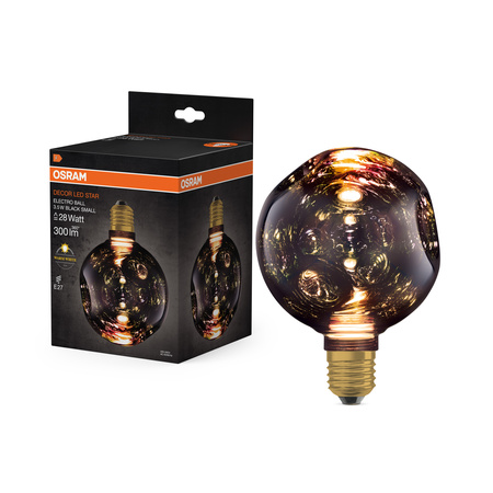 LED žárovka E27 Sphere 3,5W 300lm 2700K Warm Decorative Black ELECTRO GLASS SMALL Osram