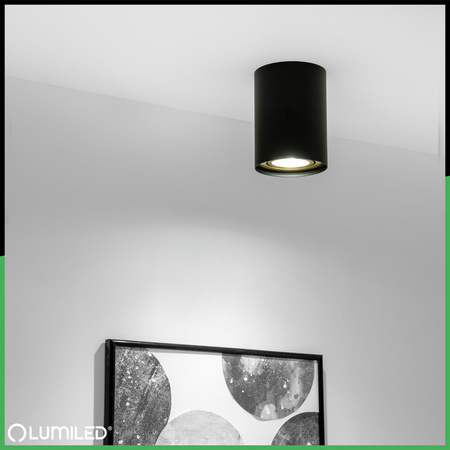 Povrchová montáž HALOGEN Spot Tuba Movable AMAT-L GU10 Round Black-Gold 115mm LUMILED