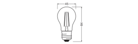 LED žárovka P45 E27 1W = 15W 136lm 2700K Warm 300° Filament Performance Class Ledvance