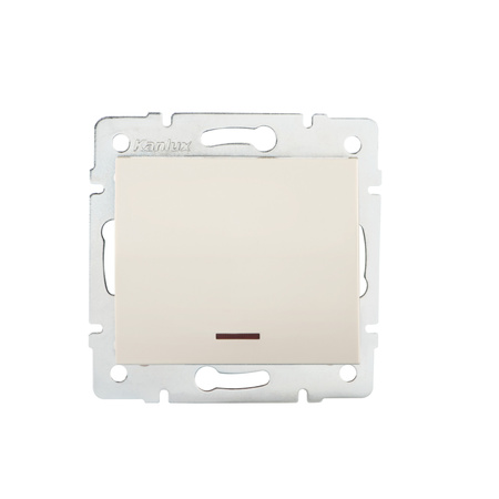 Jednopólový reverzibilní světelný spínač 10A čtvercový béžový LOGI Kanlux