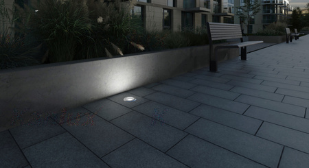 E27 IP67 IK10 Kulaté uzemněné stříbrné XARD KANLUX Podlahové LED svítidlo