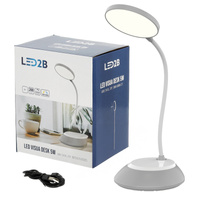LED 5W 200lm CCT 270° dobíjecí šedá stolní lampa Visua Kobi