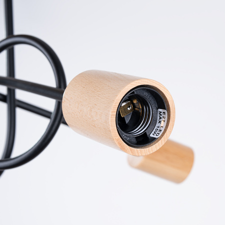 Stropní svítidlo Lustr Spider Pendant 3x E27 Přírodní dřevo Black Ember Peach Puff SL.1477 Sollux