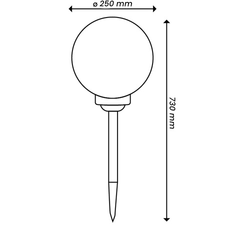LED solární zahradní lampa s hroty bílá koule 25 cm