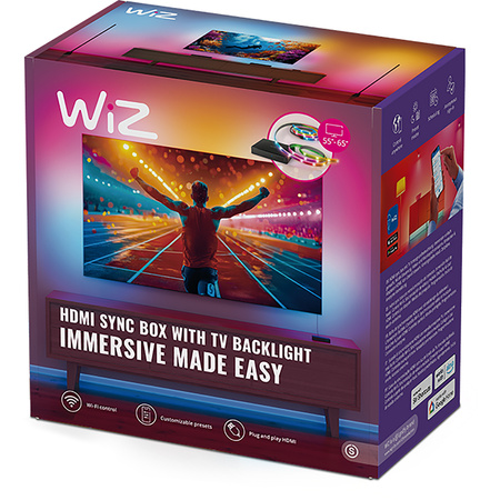 Inteligentní RGBIC LED pásek pro 75"-85" monitor TV s HDMI Sync Box Wi-Fi WiZ