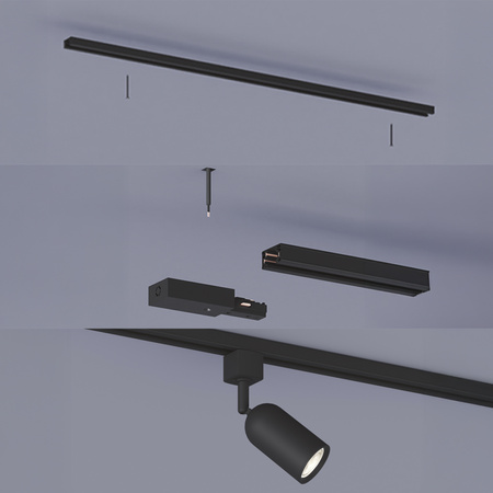 Sada závěsných světel pro autobusy 1m + 3x LED GU10 jednofázová černá EasyLink Shea Philips