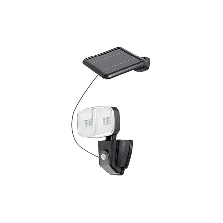 Reflektor LED Solární zahradní svítidlo ZLARIN 12W 4000K IP44 Pohyblivé s pohybovým senzorem Černá RABALUX