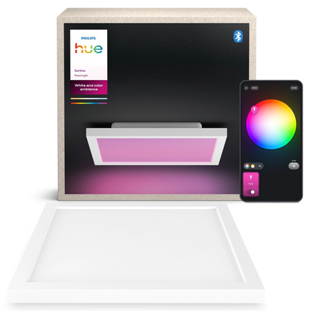 LED panel Povrchové stropní svítidlo 30x30 cm 25W 1760lm IP20 Bílá a barevná Ambiance RGB + TW White Smart SMART Zigbee Bluetooth Surimu Philips HUE