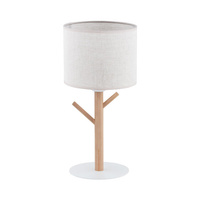 Stolní noční lampa ALBERO LINEN Stínidlo béžové dřevěné skandinávské E27 5573 TK Lighting