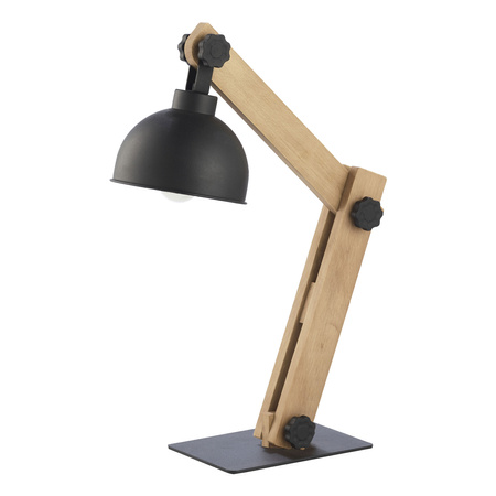 OSLO Black Wooden Industrial E27 5021 Stolní lampa na noční stolek TK Lighting