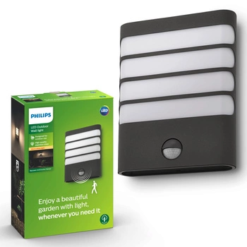 Zahradní lampa LED nástěnná lampa RACCOON IR myGarden 3W 2700K IP44 s pohybovým a soumrakovým senzorem antracitová PHILIPS