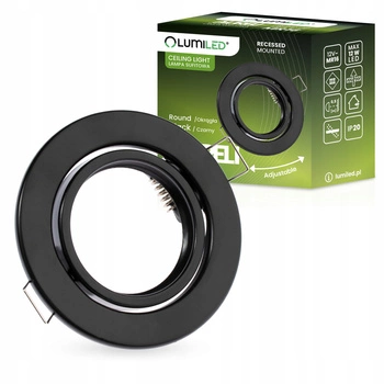 Halogenová Podhledové svítidlo GU10, MR16 Nastavitelná Kulatá Černá Plech AURELI LUMILED