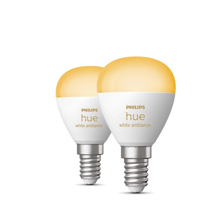 2PAK LED žárovka E14 P45 5,1W CCT PHILIPS HUE White Ambiance Bluetooth Zigbee