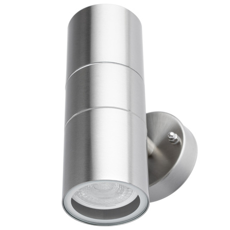 Zahradní nástěnná lampa GU10, IP44 nastavitelné nahoru a dolů Černá INOX LUMILED