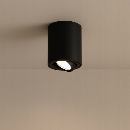 Halogenový reflektorový bodový reflektor GU10 s povrchovou montáží Kulatý pohyblivý černý Masterled