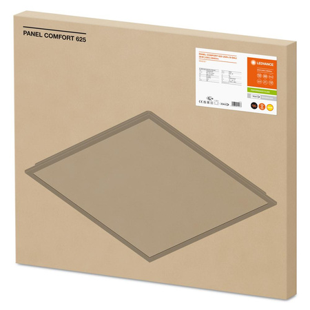 LED panel Kancelářské svítidlo Stropní svítidlo 28W 3640lm 3000K teplá bílá Dimmable Surface mounted Flush mounted White 62x62cm UGR19 Comfort Ledvance