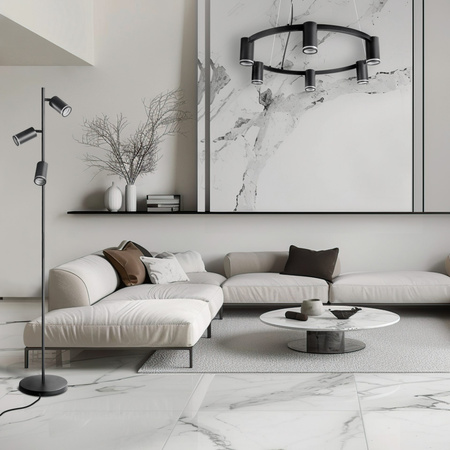 Stojací lampa 3x GU10 PARIS černá Sanico Goldlux