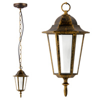 LIGURIA-LT Závěsná zahradní lampa 1xE27 92cm Patina - GOLDLUX (Polux)