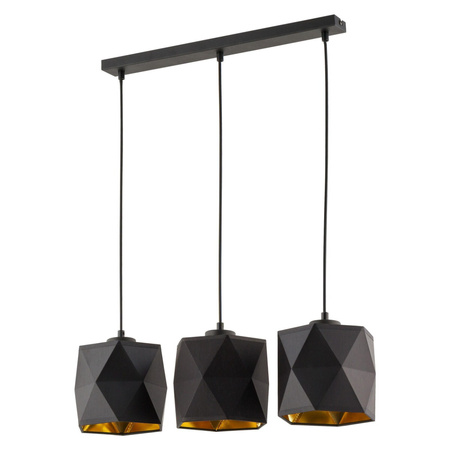 SIRO BLACK Lustr Závěsné stropní svítidlo černá a zlatá Moderní geometrické 3xE27 1044 TK Lighting