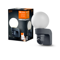 Zahradní lampa E27 Elevační nástěnná lampa IP44 SMART+ WiFi s kamerou a kamerovými globusovými senzory LEDVANCE