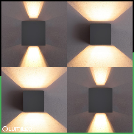 Zahradní nástěnná lampa G9, nastavitelné nahoru a dolů Grafitové PYXIS LUMILED