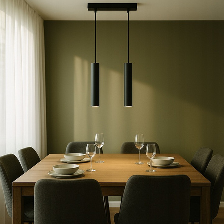 KEON Stropní závěsné svítidlo 2xGU10 Nastavitelná trubice černá MASTERLED