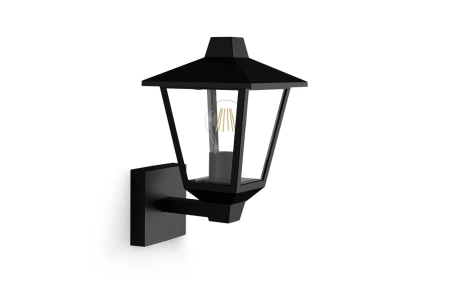 Zahradní nástěnná lampa Venkovní lucerna E27 IP44 černá Kinno Philips