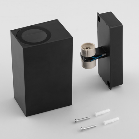 Zahradní nástěnná lampa 2x GU10, čtvercové Černá ALLIUM LUMILED