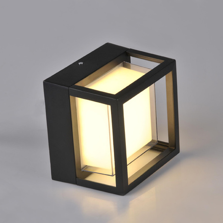 KANSAS LED nástěnná lampa zahradní lampa IP44 12W 4000K černá GOLDLUX (Polux)