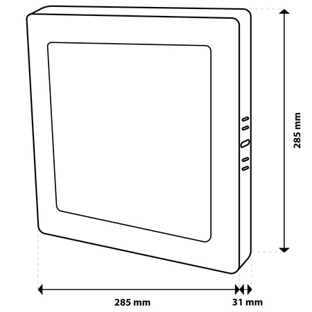 LED stropní svítidlo pro povrchovou montáž 24W Square 4000K GLOW White LUMILED