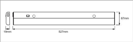 Lineární LED podskříňová lampa 12W 840lm 4000K Neutrální bila s pohybovým senzorem 50cm Lineární LED Plochá LEDVANCE