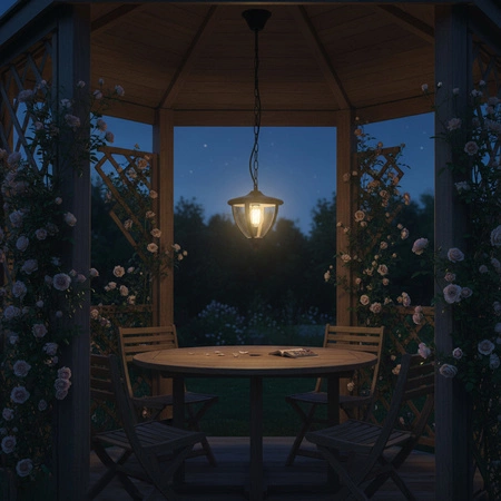 Závěsná zahradní lampa E27, LED lucerna ARETOS LUMILED