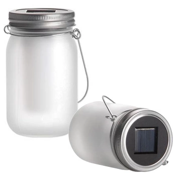 Zahradní lucerna LED Solar Jar Flame 13cm