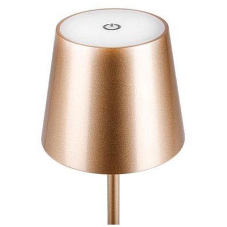 LED stolní lampa 3W 200lm 4000K neutrální bílá dobíjecí školní noční světlo stmívatelná vypínač zlatý Solio Masterled