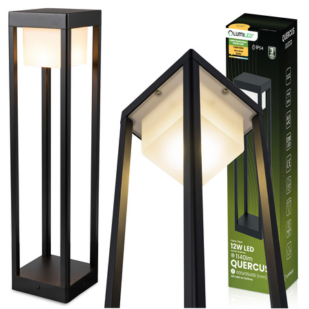 LED 12W 3000K 60cm černá QUERCUS LUMILED venkovní stojanová zahradní lampa