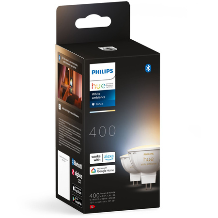 2PAK LED MR16 5,1W CCT PHILIPS HUE White Ambiance Bluetooth Zigbee žárovka