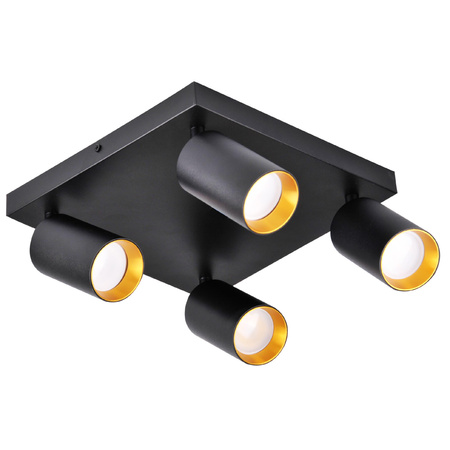 Stropní LED svítidlo nástěnné a stropní svítidlo 4 x GU10 MARIBEL Black GOLDLUX (Polux)