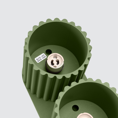 Povrchová montáž 2x GU10 Hliník Zelená oliva Aura Deep Space SL.1795 Sollux