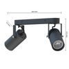 Stropní svítidlo Spot Tuba Reflector Halogenové svítidlo 2x GU10 Moving Black Simon Masterled