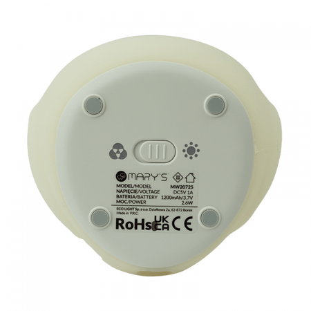 Dětské noční světlo LED 2,6W 3000K teplá bílá + RGB USB dobíjecí 1200mAh MARY'S SOWA White