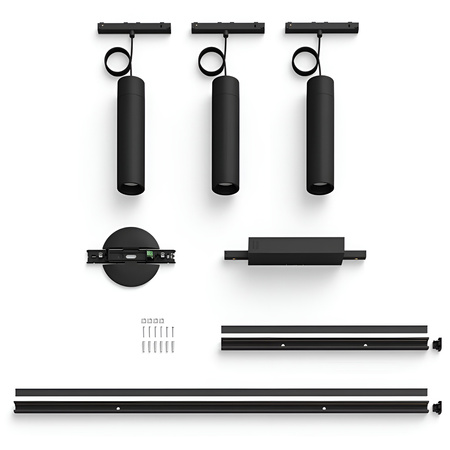 Perifo Lighting Rail Kit 1,5 m + 3x LED závěsné světlo 15,6 W CCT RGB Philips HUE Bluetooth Black
